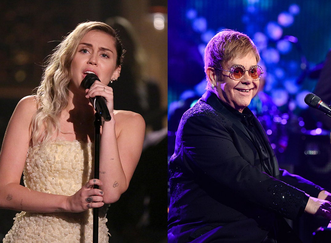 マイリー・サイラス＆エルトン・ジョン（写真：Getty Images）