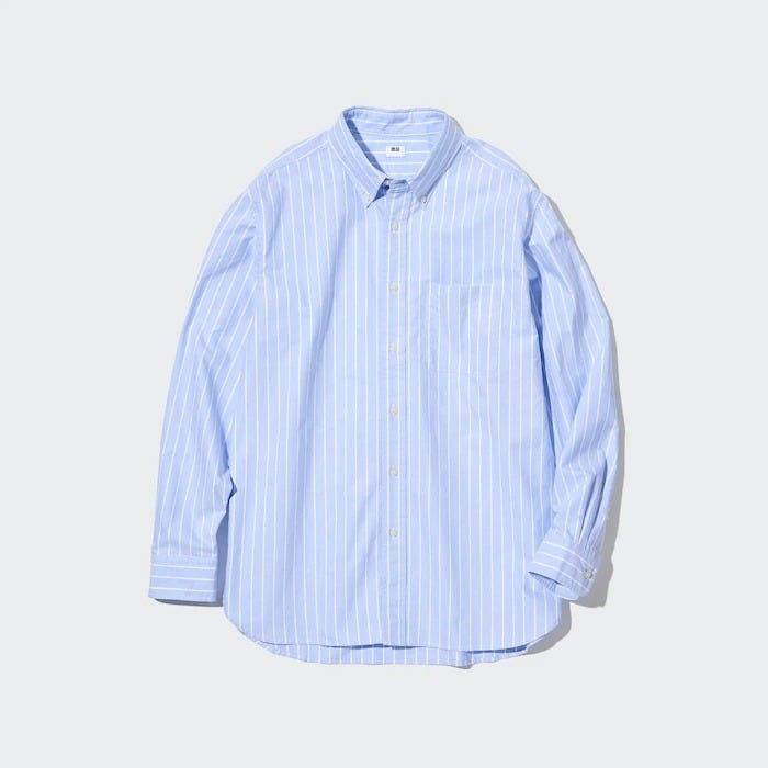 ユニクロ　uniqlo　レディース　おすすめ　オススメ　コスパ　2023　冬　メンズ　新作　1月発売　オックスフォードストライプシャツ　ストライプシャツ　シャツ