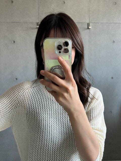 メッシュセーター　透け感