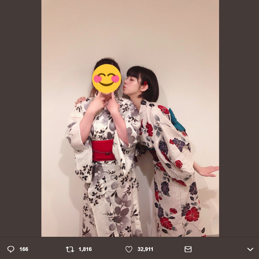 池田エライザ、浴衣のキス顔に反響 「一緒に夏祭り行きたい」の声