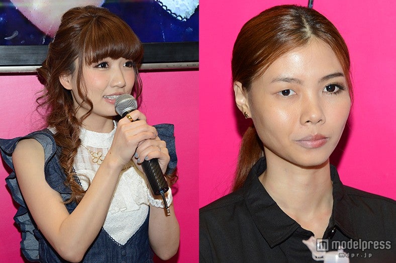 あいのり桃、タイ人に半顔メイクを実演　現地人から驚きの声
