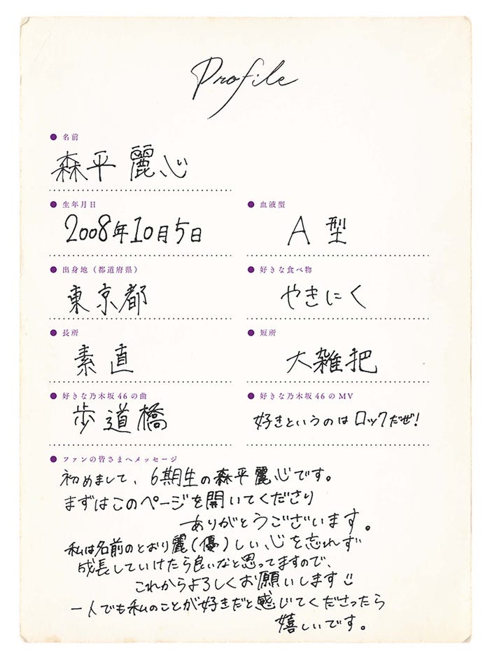 森平麗心プロフィール(提供写真)