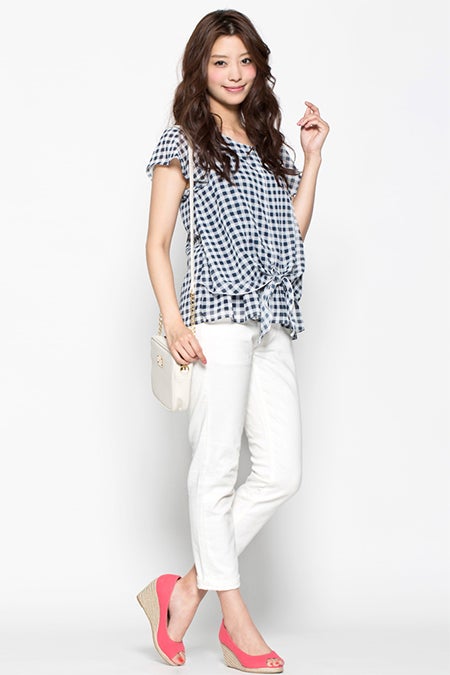 前縛りシフォントップス「DEPARTMENT」2980円（税込）