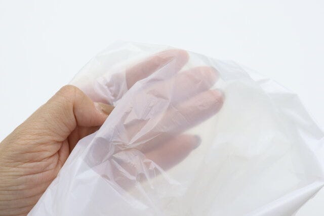 ダイソー ひも付きコンパクト手さげポリ袋 ダイソーの薄めのひも付きコンパクト手さげポリ袋