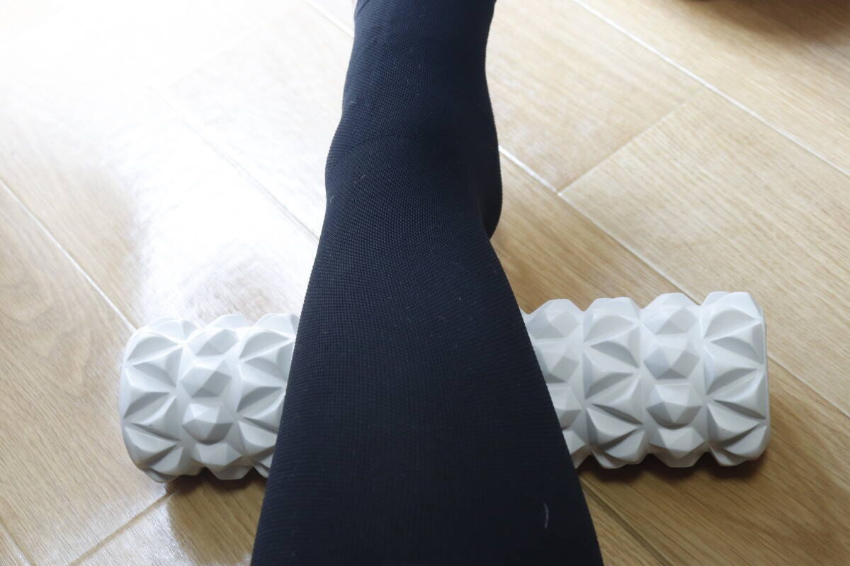 ダイソーのダイヤモンド型ボディローラーの使用例