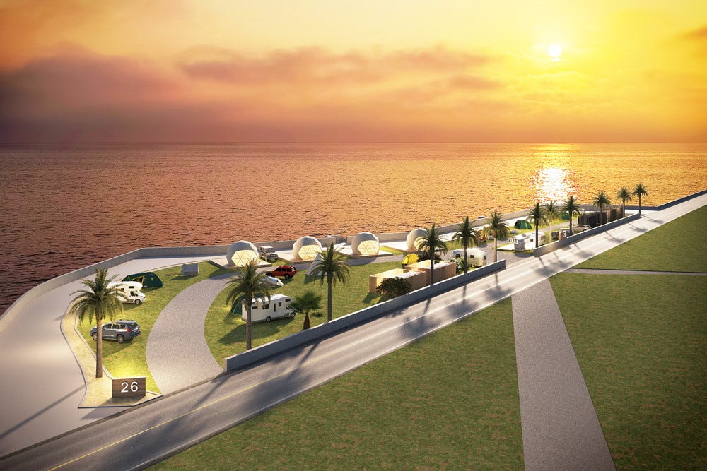 愛知で海沿いグランピング「サンタバーバラ・サンセット・南知多」贅沢に夕日や海を一望