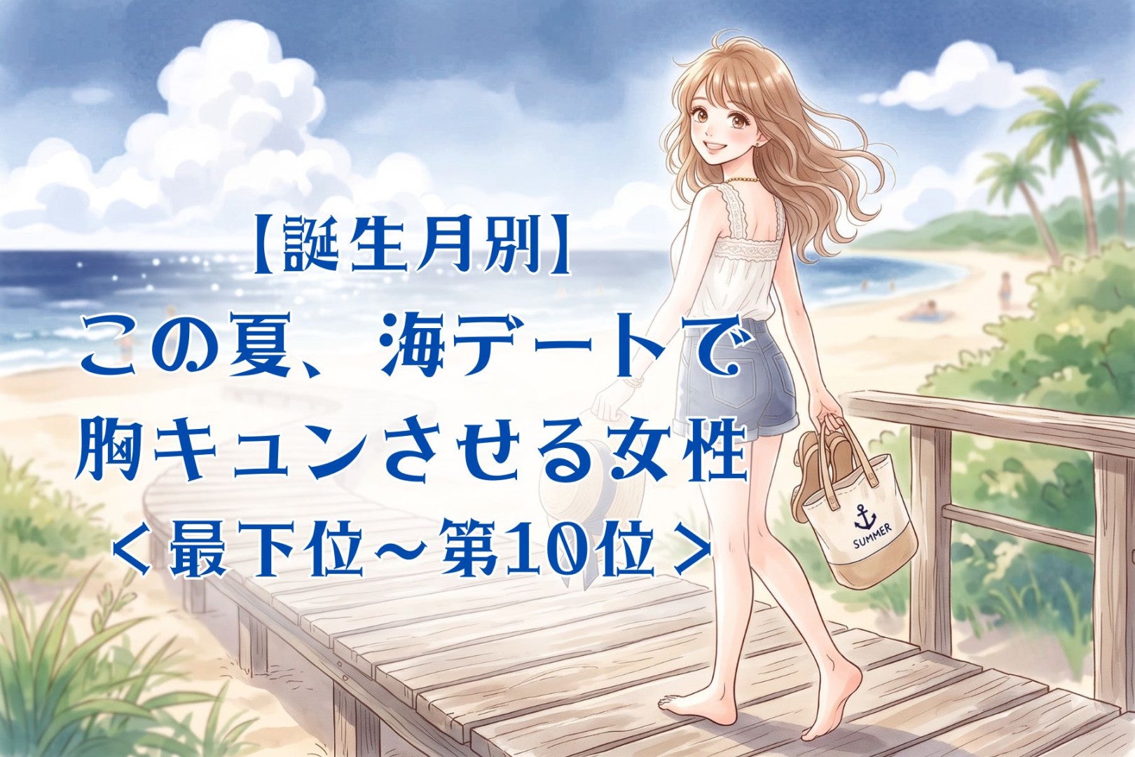 【誕生月別】この夏、海デートで胸キュンさせる女性ランキング＜最下位～第１０位＞