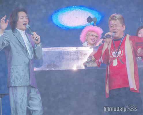 ホリエモン、主催音楽フェスで大暴れ 「令和の虎」林尚弘氏と演歌新曲「キャバクラ人生」披露【BOB2025】