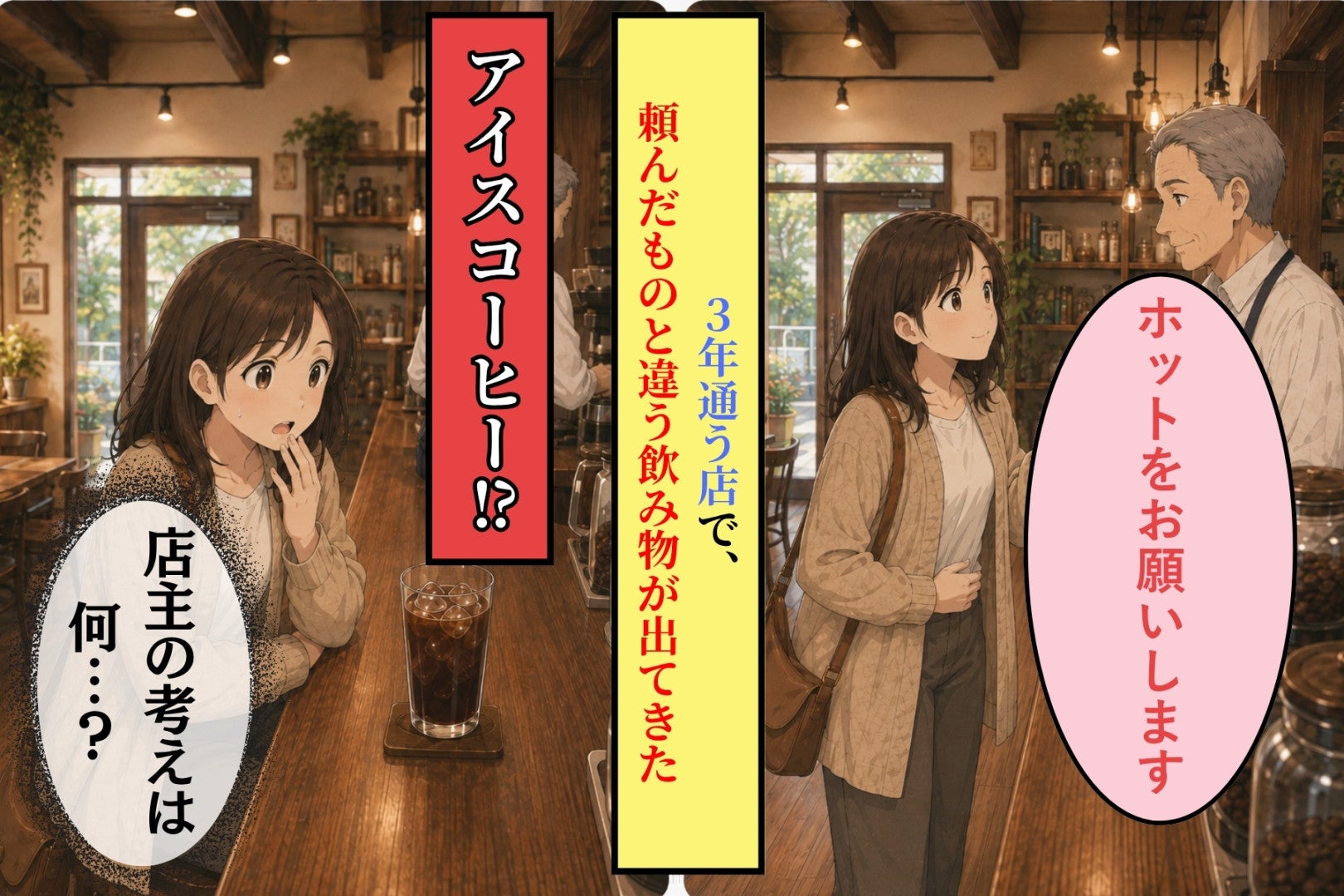 「ホットをお願いします」がアイスに。３年通った店で、注文と違うものが何度も出された