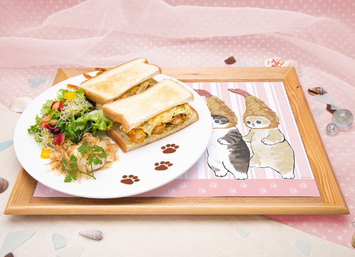 えびにゃんのえびふらいサンドプレート税込1,650円(C)mofusand