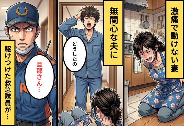 【救急要請】突然の激痛で倒れた妻。しかし、駆けつけた救急隊員は“夫の第一声”に凍りついて…！？