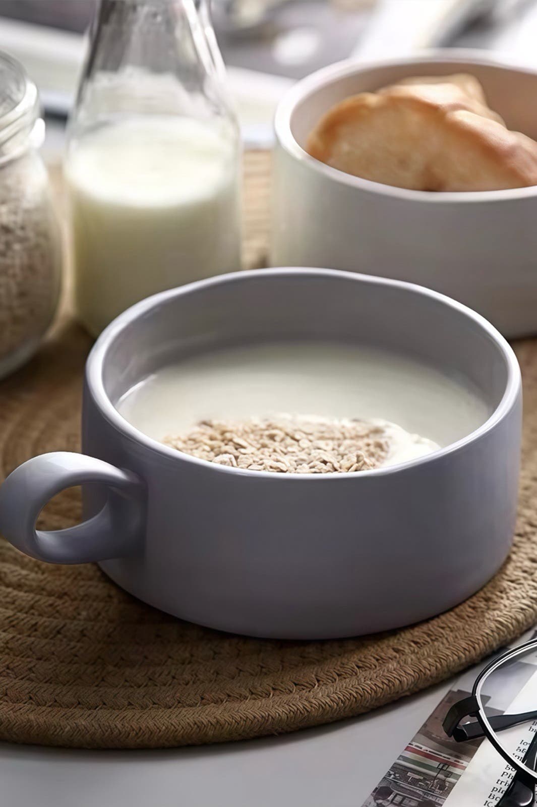陶器スープカップ【オートミール・ミルク・デザート・サラダ用】(提供素材)