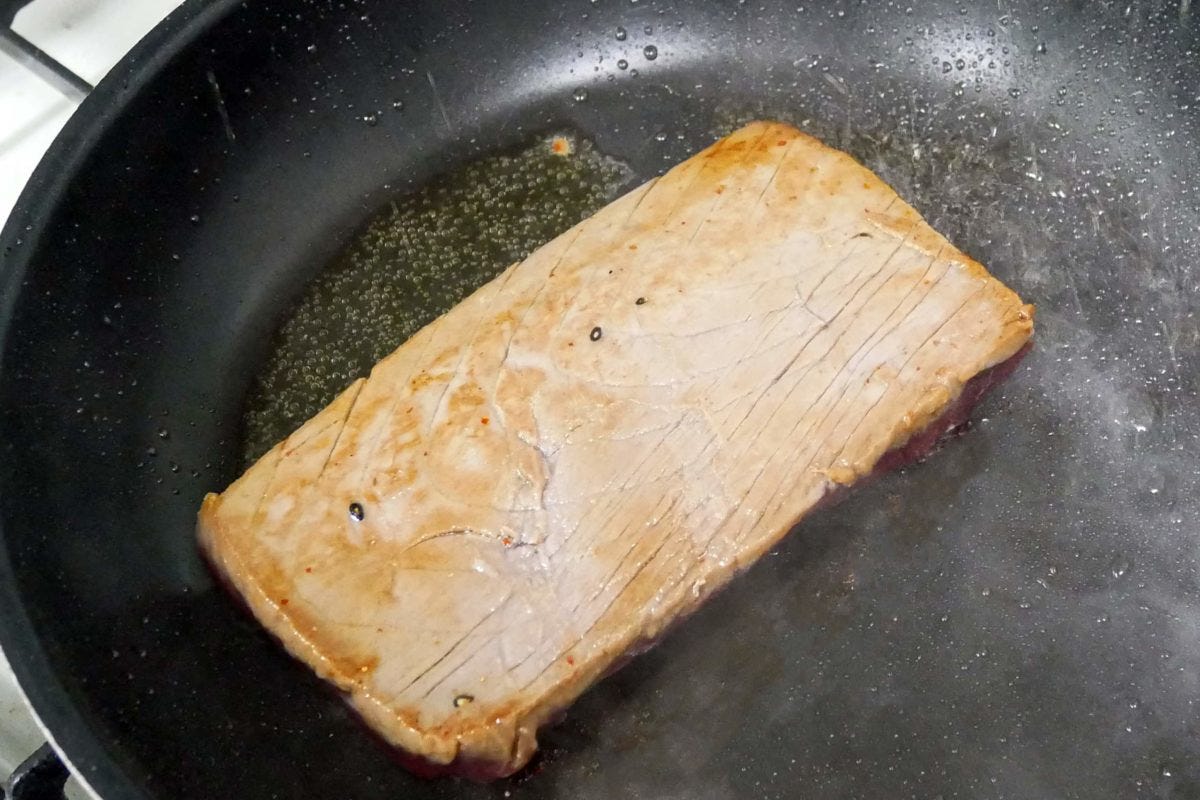 家事ヤロウ！！！　マグロ漬けステーキ