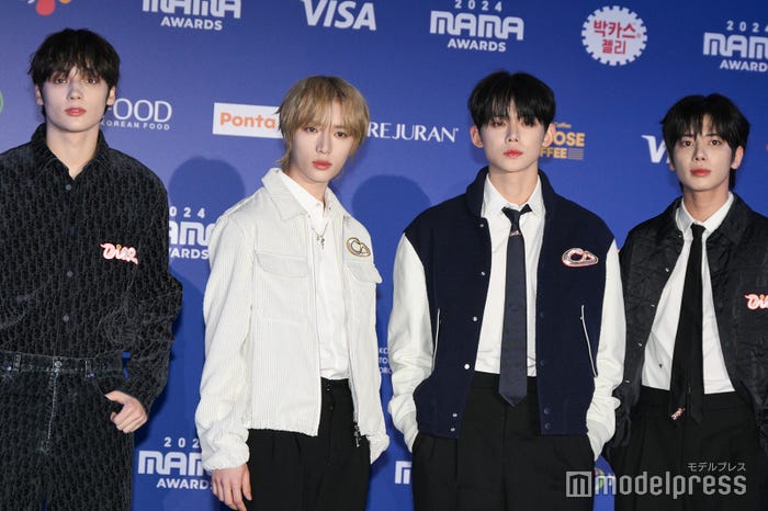 TOMORROW X TOGETHER/ヒュニンカイ、ボムギュ、ヨンジュン、テヒョン(※スビンは欠席)(C)モデルプレス