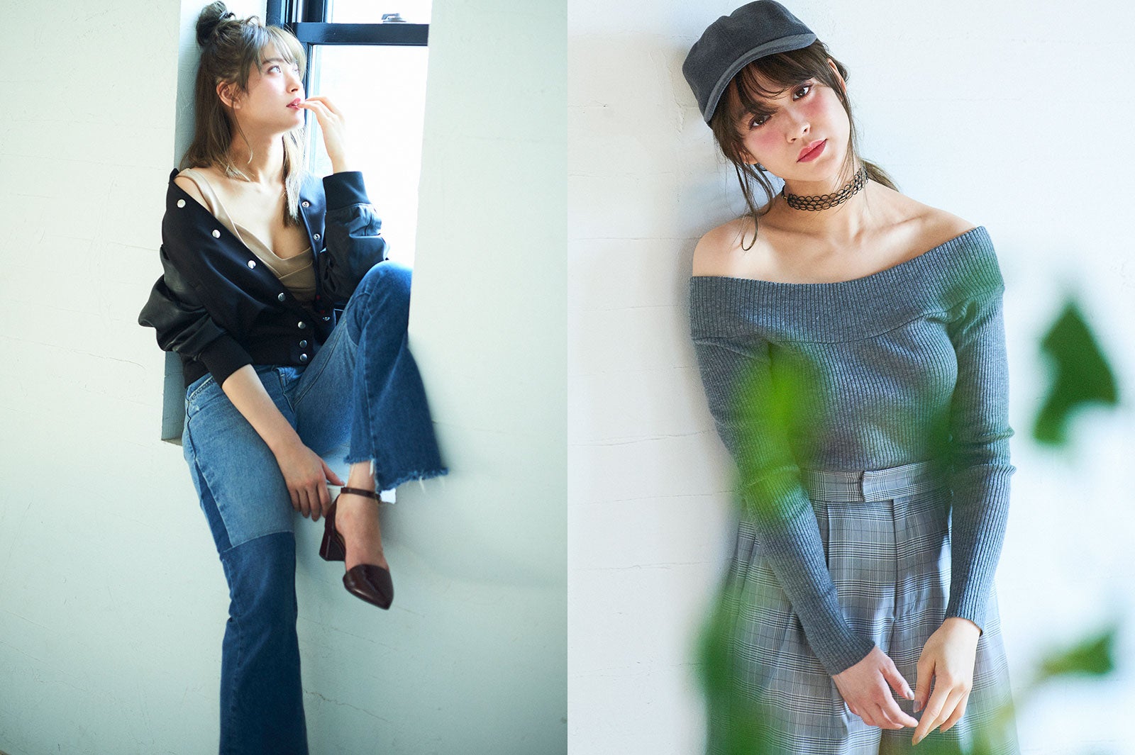 大胆な肌見せで“色っぽメンズライク”コーデ