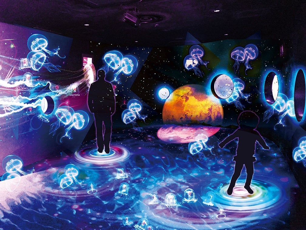クラゲエリア インタラクティブ／画像提供：仙台うみの杜水族館