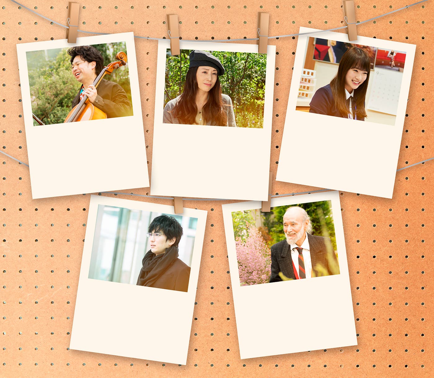 (左上段から)浜野謙太、中村優子、川栄李奈、(左下段から)古舘佑太郎、ミッキー・カーチス(C)松尾由美/双葉社(C)2019 映画「九月の恋と出会うまで」製作委員会