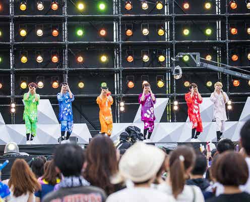 超特急、日テレ桝太一アナ巻き込み「バッタマン」披露 スイカの早食い対決も