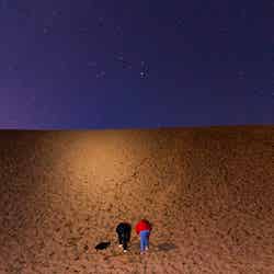 星空の下で夜の砂丘を散歩（提供写真）