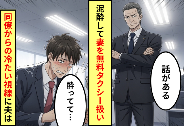 妻を【無料タクシー扱い】して呼び出した泥酔夫！？だが翌日⇒上司『ちょっといいか？』“職場で”公開処刑された話