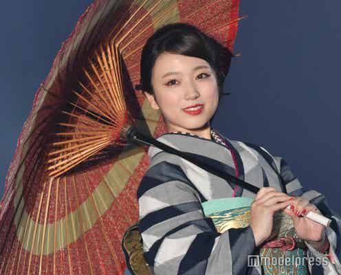 HKT48矢吹奈子、雰囲気がらり 和服×赤リップ&ネイルで妖艶に<TGC 北九州 2022>