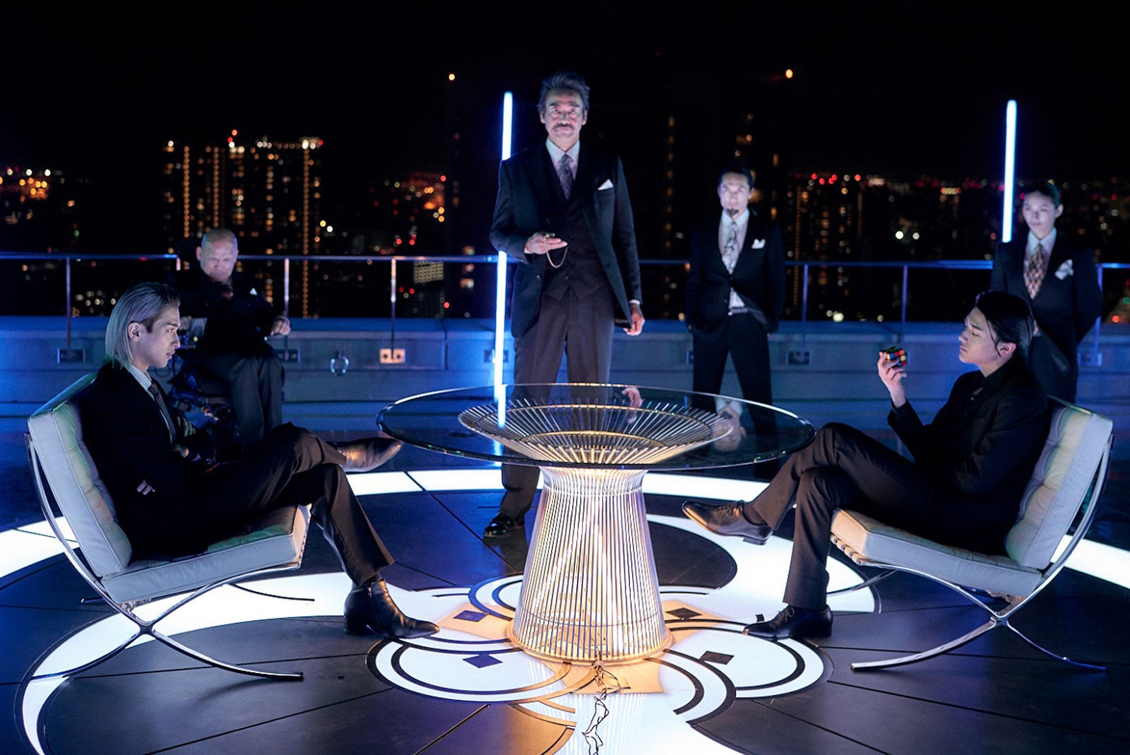 横浜流星、村上弘明、櫻井海音 （C）2022映画「嘘喰い」製作委員会