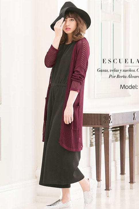 シースルーストライプロングニットカーディガン「神戸レタス」2590円(税込)/画像提供:神戸レタス