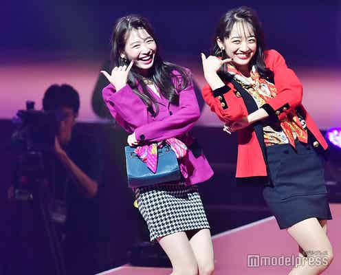 岡本夏美&下村実生「しもしも~」バブル全開タイトミニ着こなし<Seventeen 夏の学園祭2018>
