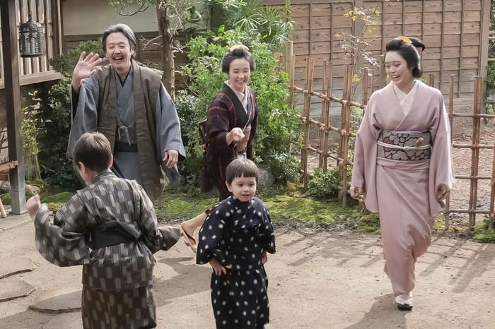 岡部たかし、夏目透羽、高石あかりら「ばけばけ」第116話(C)NHK