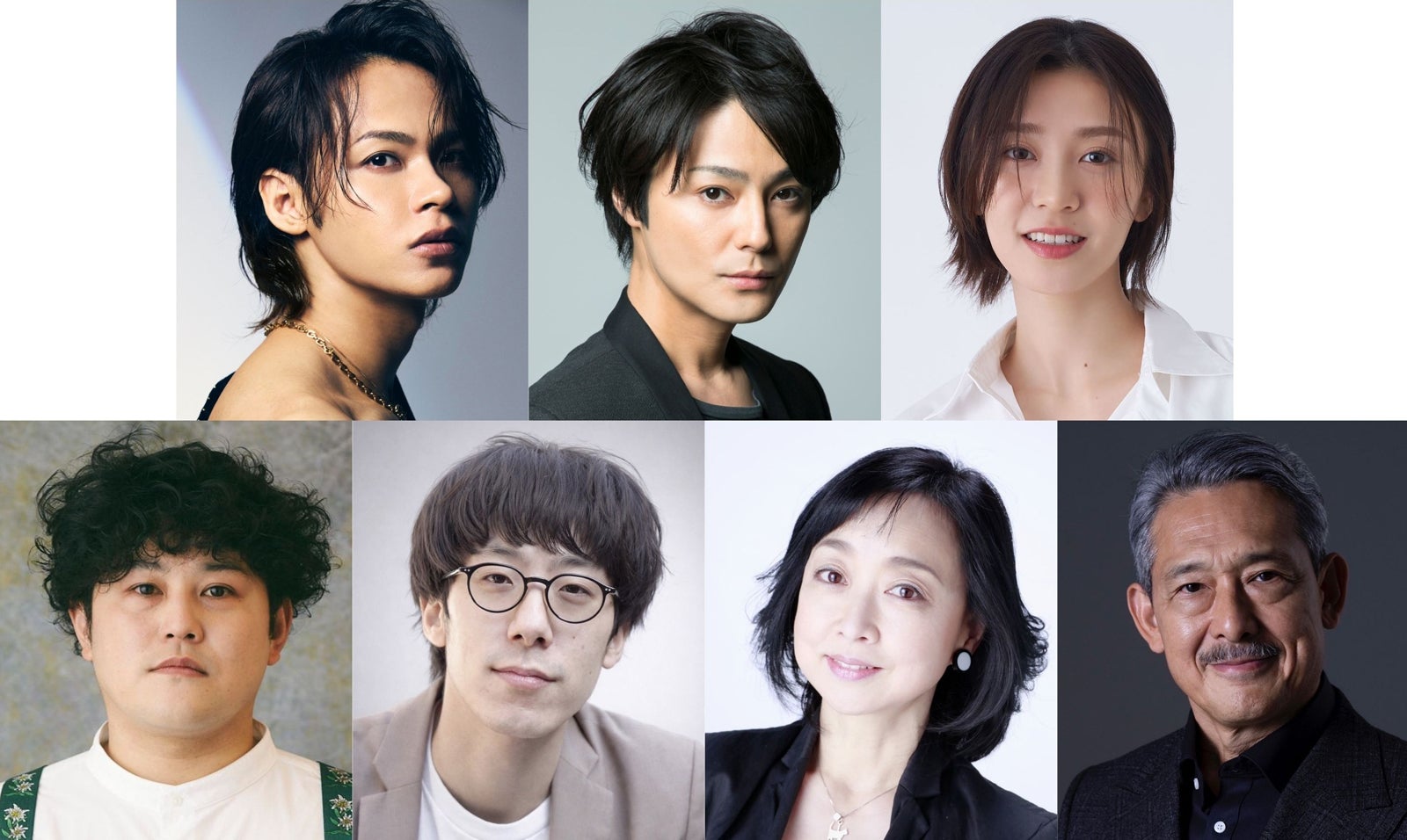 （冗談左から）上田竜也、木村了、潤花（下段左から）板倉武志、長友郁真、川上麻衣子、鶴見辰吾（提供写真）