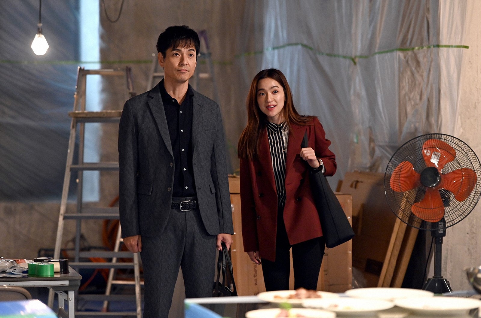 沢村一樹、中村アン／「グランメゾン東京」第3話より（C）TBS