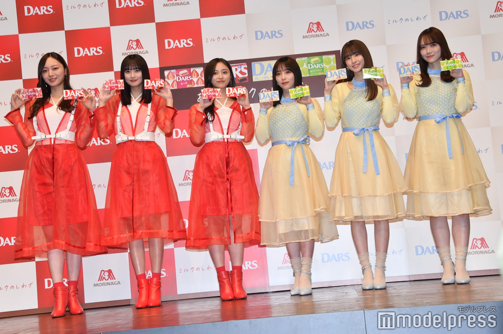 （左から）梅澤美波、遠藤さくら、井上和、与田祐希、菅原咲月、田村真佑（C）モデルプレス