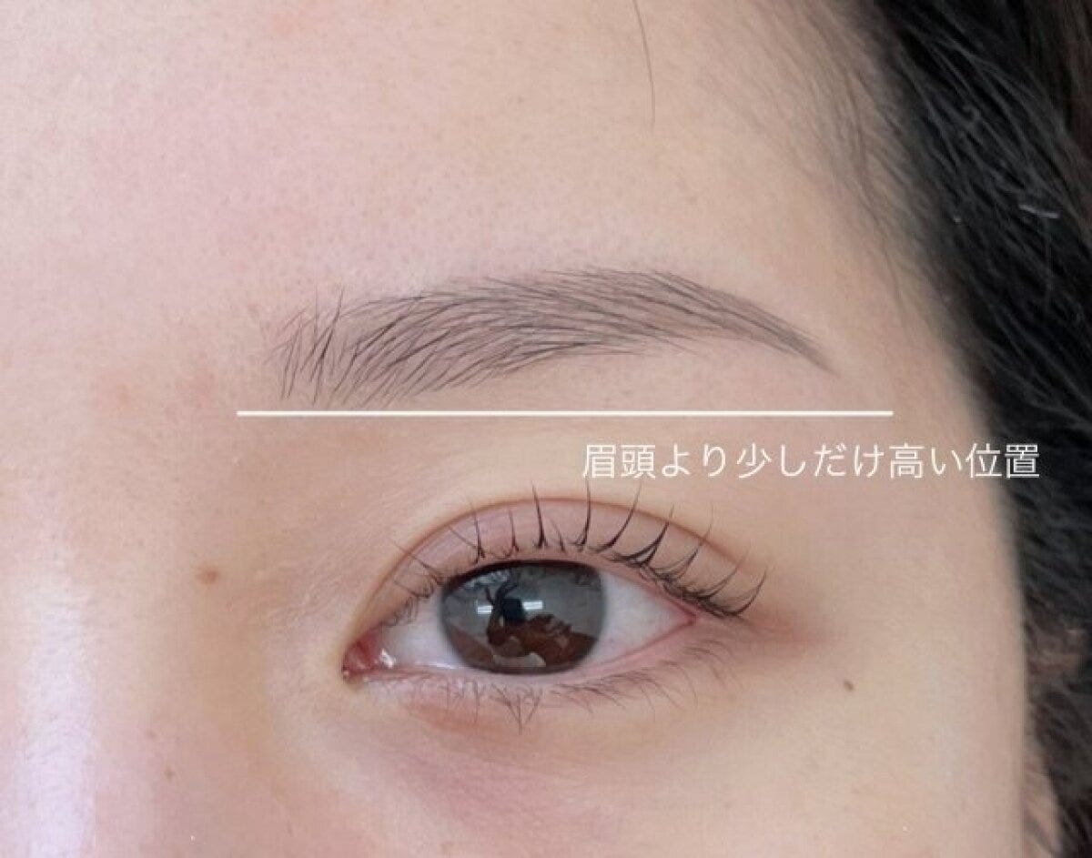 眉尻は眉頭より少しだけ高い位置