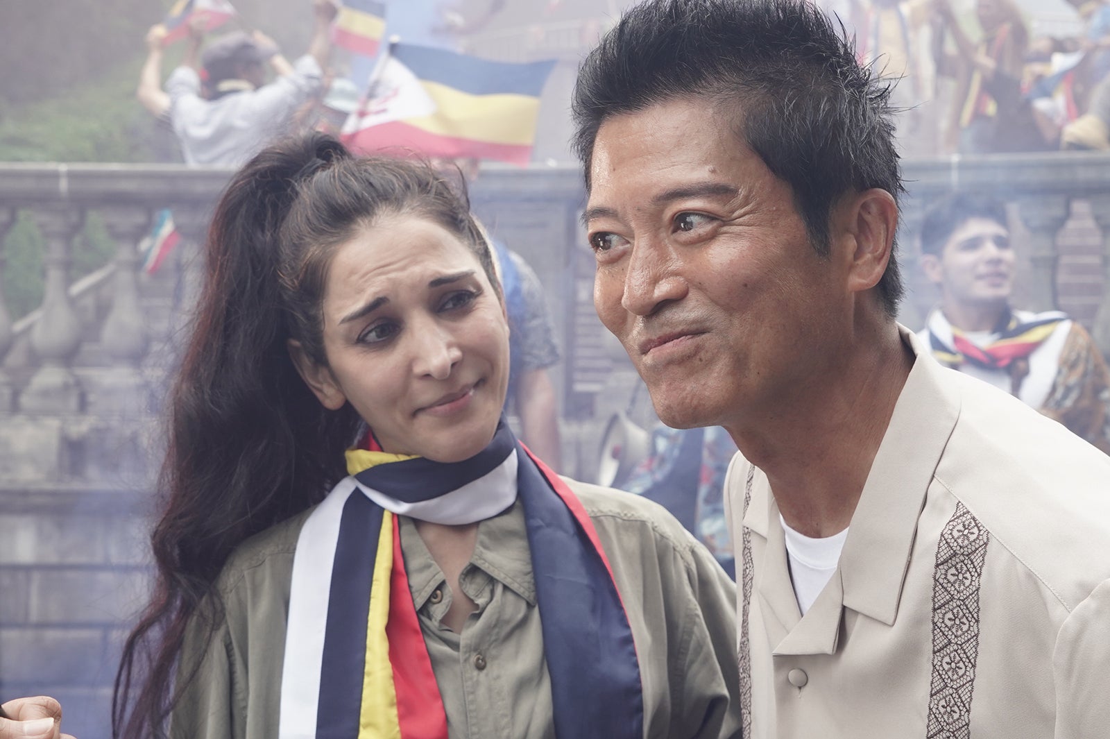 サヘル・ローズ、寺脇康文／「相棒season21」第1話より（C）テレビ朝日