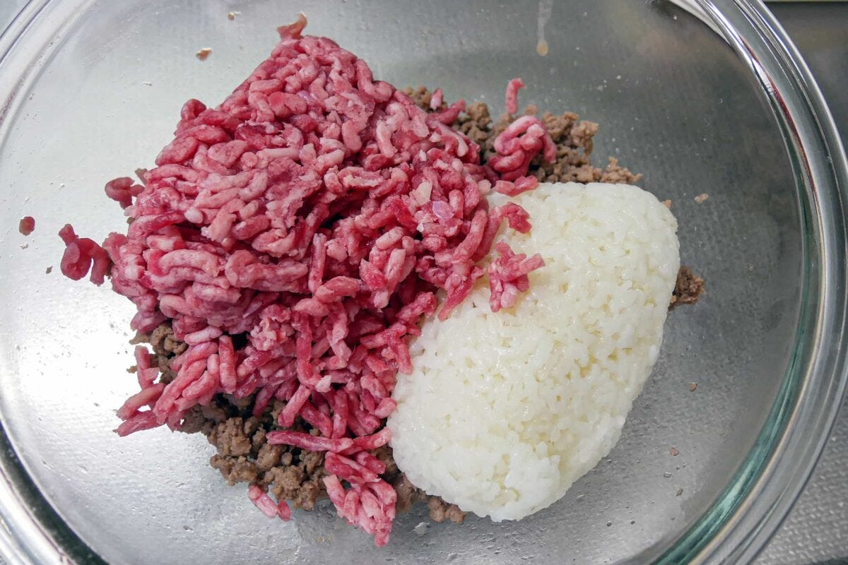 箸で食べれるハンバーグ