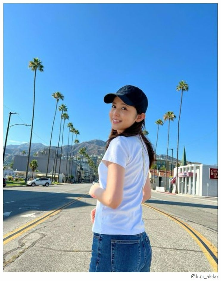 久慈暁子アナ、LAでの滞在満喫「可愛すぎる」「新婚旅行？」の声