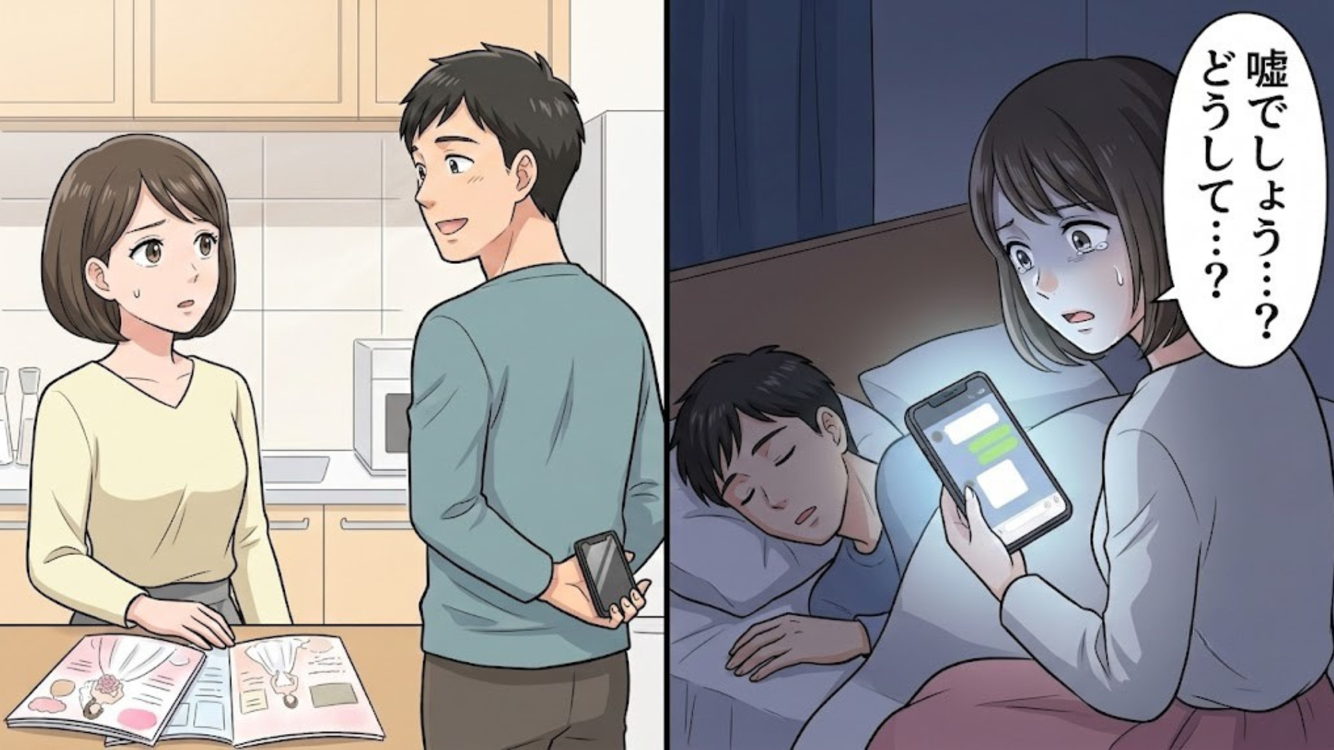【結婚直前】彼がスマホを隠すようになり、違和感を抱く主人公。両家顔あわせの日【まさかの事態】に...！？