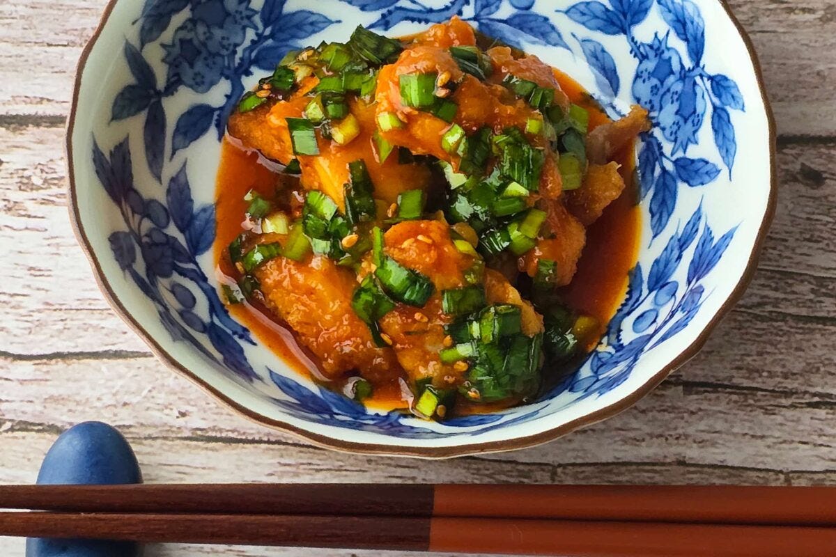 カリカリチキンのニラだれ