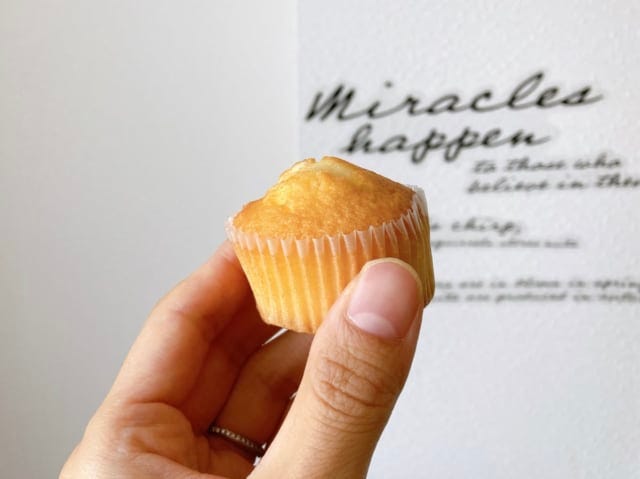 無印良品のプチケーキは小ぶりでついつい食べてしまうおいしさです。