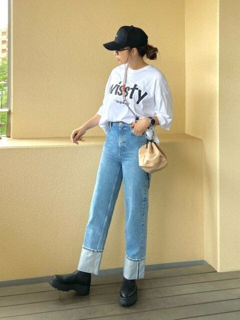 デニム　コーデ　夏
