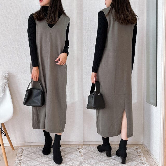 GUでおすすめのニットワンピースコーデ