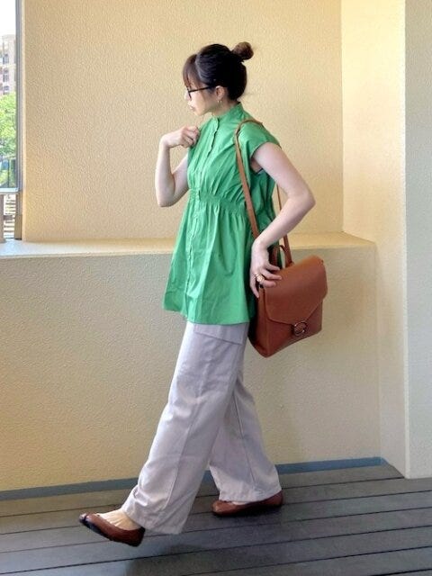 ワイドパンツ　コーデ