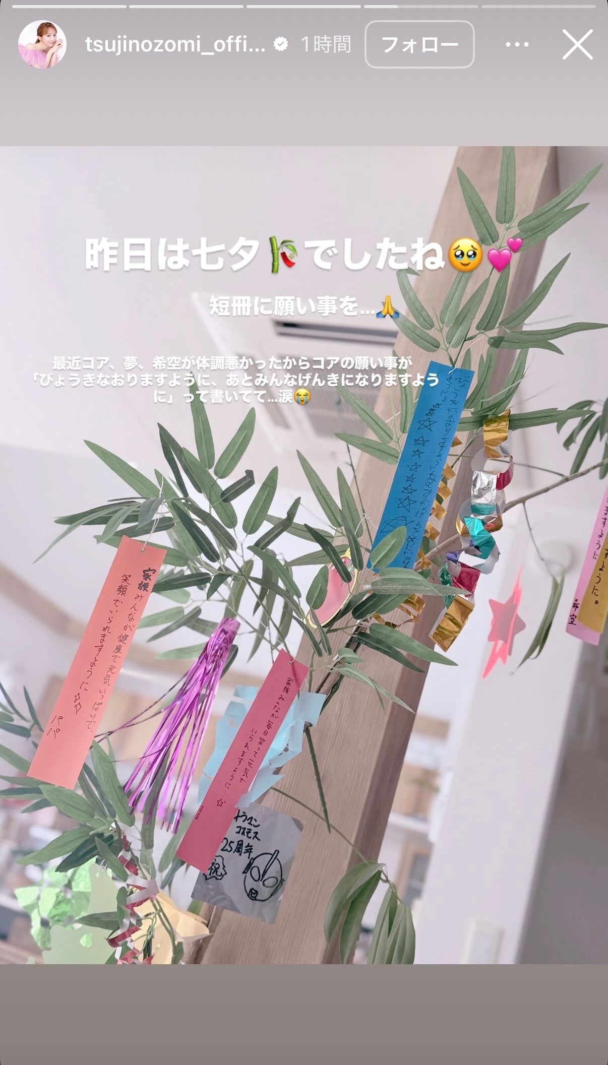 辻希美Instagramストーリーズより