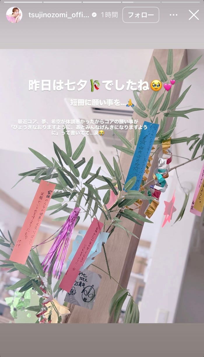 辻希美Instagramストーリーズより