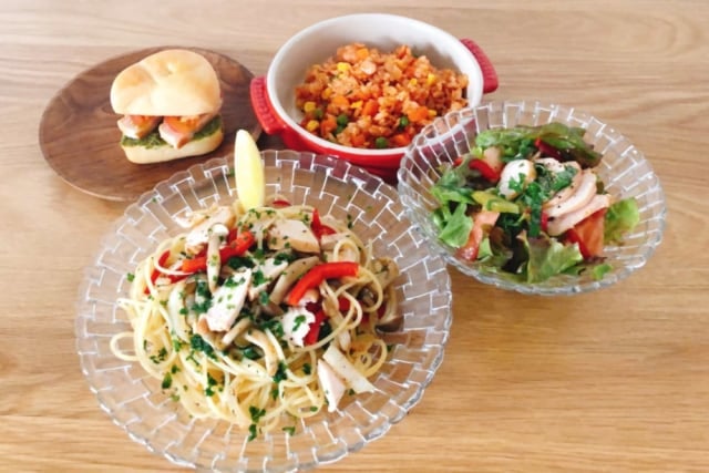 業務スーパースモークチキンスライスアレンジ色々