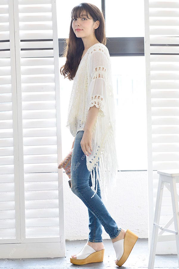 大人な透け感フリンジカーディガン「coca」3,490円(税込)/画像提供:coca