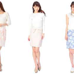 「タイトスカート」ならカーヴィボディメイクで女っぷり向上！／左から「JugeETTA」「JugeETTA」「LIZ LISA」画像提供：Tokyo Kawaii Life【モデルプレス】