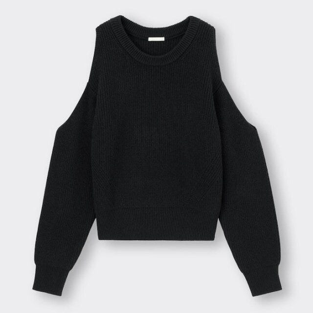カットアウトセーター GUのおすすめ黒ニット
