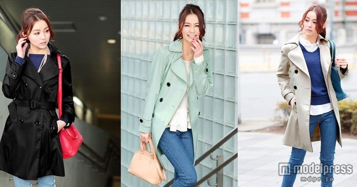 「選べる3カラー パイピング ダブル トレンチコート」5,900円（税込）／Photo by ホンコンマダム