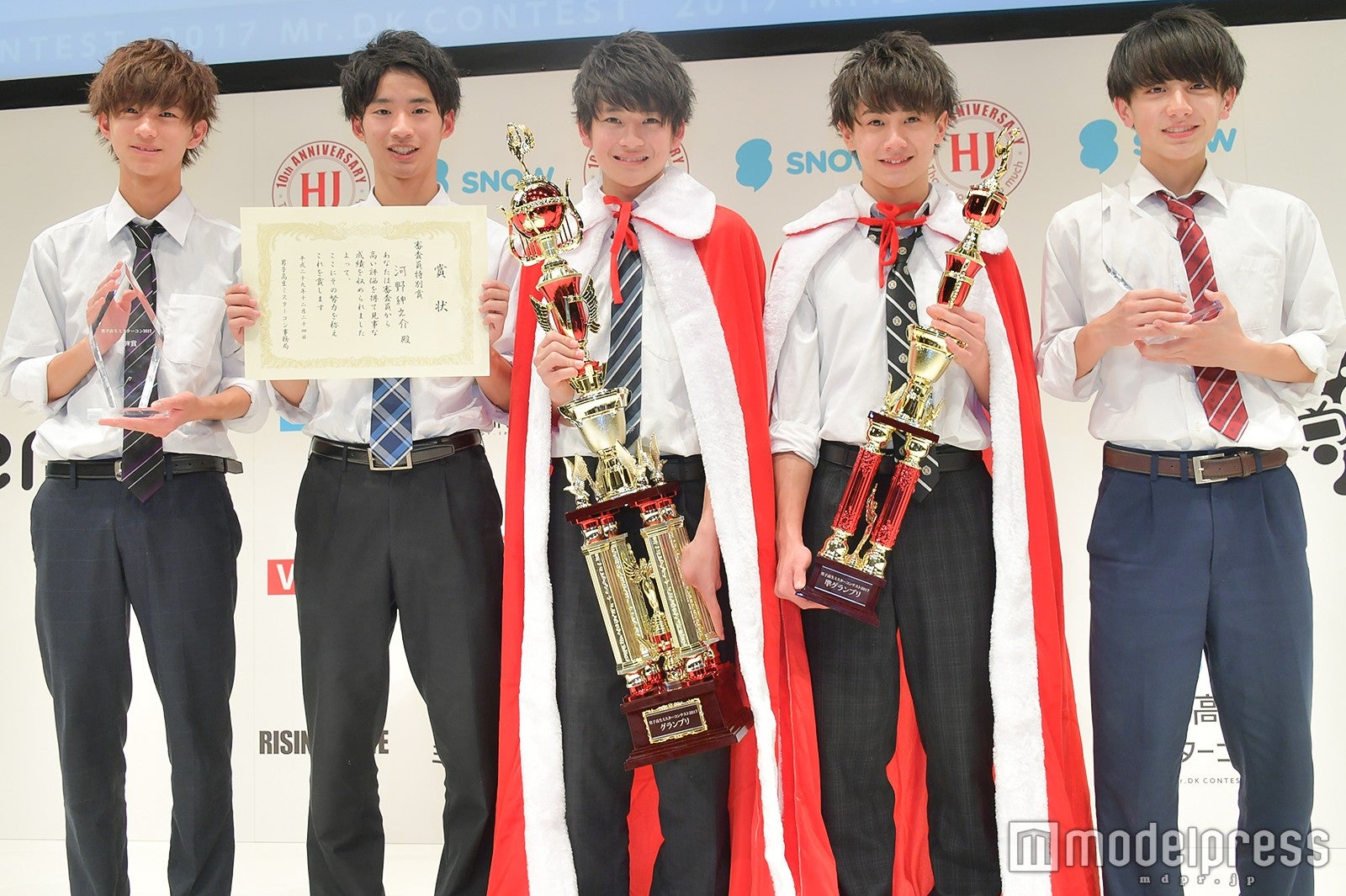 （左から）大宮黎亜くん、河野紳之介くん、高橋文哉くん、黒田昊夢くん、小西詠斗くん （C）モデルプレス